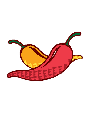 Illustration of a red and orange chili pepper