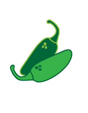 Green chili pepper icon on a white background