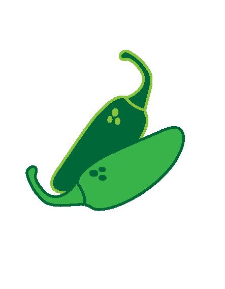 Green chili pepper icon on a white background