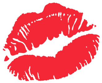 Red lipstick kiss mark on a white background