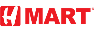 H Mart logo with red and white colors on a white background